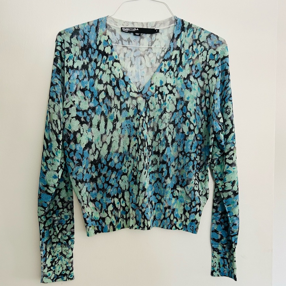 Bimba y Lola Sparkle V-neck Sweater